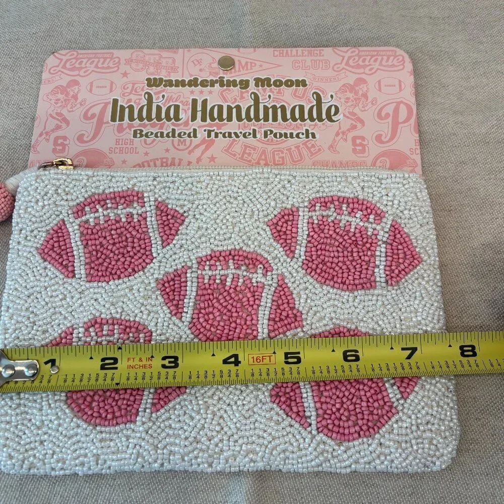 Wandering Moon Beaded Viral Bag - Pink Footballs
